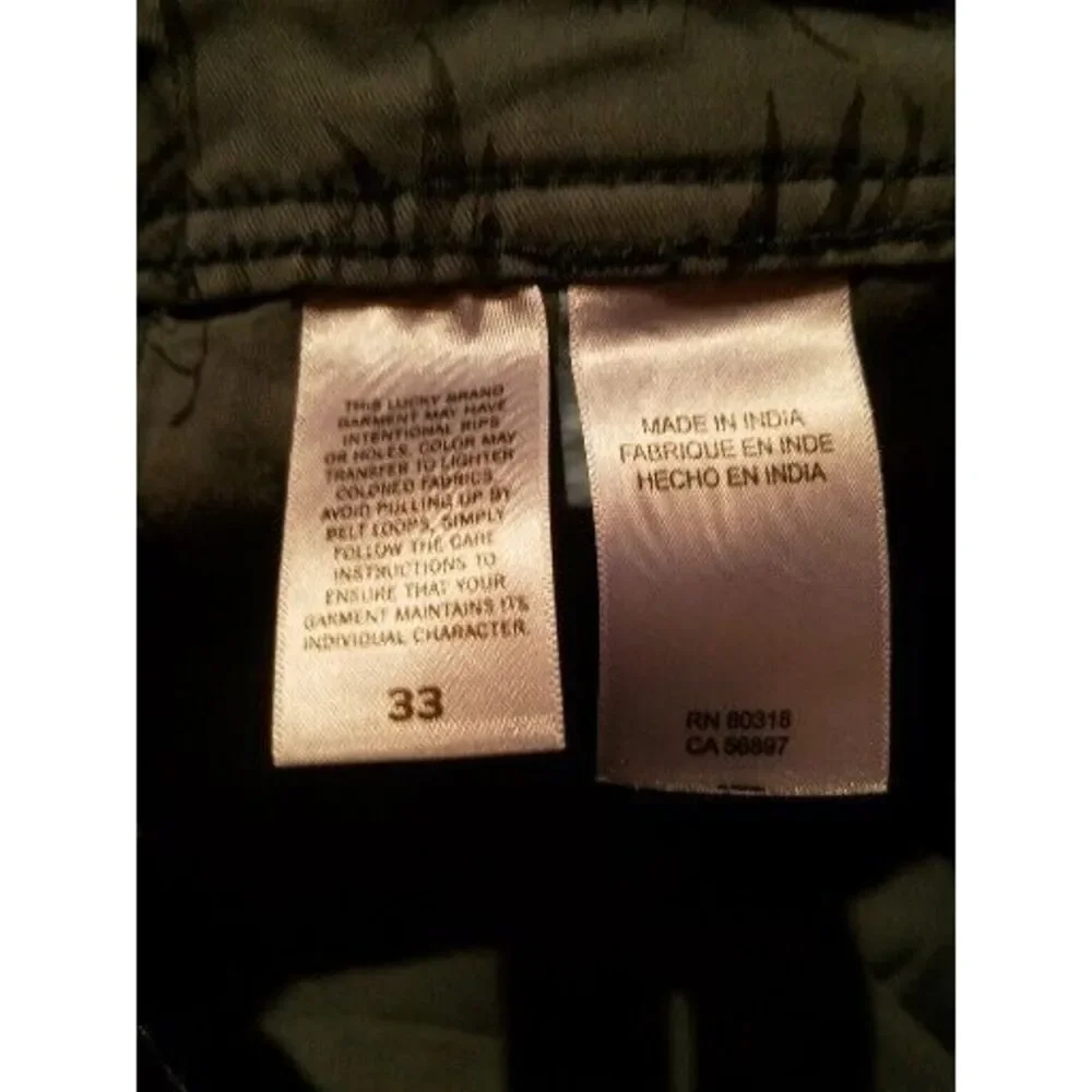 Lucky Brand‎ Chino Shorts Mens Size 33 Blue Leaf AOP EUC RN# 80318